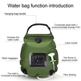 20L Water Bags Outdoor Camping Shower Bag Solar Heating Portable Folding Hiking Climbing Bath Equipment Shower Head Switchable