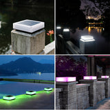 Solar LED Post Light  Color Changing Lamp Outdoor Garden Lamp
