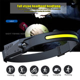1 or 2 pcs Headlamp Portable COB LED Sensor Headlight USB Rechargeable Flashlight